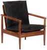 vidaXL Sessel Schwarz Echtleder und Massivholz Akazie 340922 Bild 2
