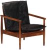 vidaXL Sessel Schwarz Echtleder und Massivholz Akazie 340922 Bild 5