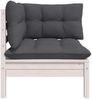 vidaXL Gartensofa 2-Sitzer mit Kissen in Weiß Massivholz Kiefer 806647 Bild 3