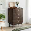 Kommode mit 4 Schubladen 60x40x90 cm, Holzschrank, Schubladenschrank mit Massivholzbeinen und Metallknöpfen Bild 5