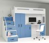 BMS Hochbett für Kinder MAX 4 Weiß Blau 4-teiliges Set Bild 2