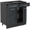 Küchenunterschrank R-Line Schwarz Beton 80 cm ohne Arbeitsplatte Vicco Bild 3