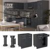 Küchenunterschrank R-Line Schwarz Beton 80 cm ohne Arbeitsplatte Vicco Bild 2