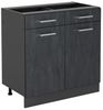 Küchenunterschrank R-Line Schwarz Beton 80 cm ohne Arbeitsplatte Vicco Bild 5