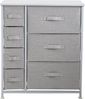 SVITA Sideboard ARI, Metall-Regal, Sideboard, Kommode, Stoffschubladen, Weiß/Hellgrau Bild 4