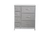 SVITA Sideboard ARI, Metall-Regal, Sideboard, Kommode, Stoffschubladen, Weiß/Hellgrau Bild 5