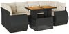 vidaXL 7-tlg. Garten-Sofagarnitur mit Kissen Schwarz Poly Rattan 3327227 Bild 2