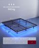 VASAGLE Bettgestell 180 x 200 cm mit LED-Beleuchtung, USB-C-Anschluss, Steckdosenleiste, Schlafzimmer, trägt bis 500 kg, schwarz Bild 5