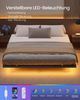 VASAGLE Bettgestell 180 x 200 cm mit LED-Beleuchtung, USB-C-Anschluss, Steckdosenleiste, Schlafzimmer, trägt bis 500 kg, schwarz Bild 4