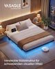 VASAGLE Bettgestell 180 x 200 cm mit LED-Beleuchtung, USB-C-Anschluss, Steckdosenleiste, Schlafzimmer, trägt bis 500 kg, schwarz Bild 2