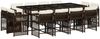 vidaXL 13-tlg. Garten-Essgruppe mit Kissen Braun Poly Rattan 3211761 Bild 2