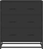 Sideboard SOPI für Wohnzimmer Schwarz 68x35x76 cm und Metall | Kommode Flur Anrichte mit Schubalden Bild 5
