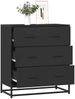 Sideboard SOPI für Wohnzimmer Schwarz 68x35x76 cm und Metall | Kommode Flur Anrichte mit Schubalden Bild 3