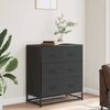 Sideboard SOPI für Wohnzimmer Schwarz 68x35x76 cm und Metall | Kommode Flur Anrichte mit Schubalden Bild 4