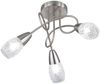 LED Deckenleuchte 3-flammig dimmbar, Silber mit Dekorglas satiniert, Ø 47cm Bild 2