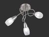 LED Deckenleuchte 3-flammig dimmbar, Silber mit Dekorglas satiniert, Ø 47cm Bild 4