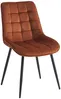 Vente-unique - OLLUA Stuhl SamtStoff Rot - B 60 cm x H 87 cm x L 49,5 cm Bild 4