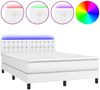 vidaXL Boxspringbett mit Matratze & LED Weiß 140x190 cm Kunstleder 3134220 Bild 2
