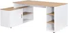 Vente-unique - ROMIARA Büromöbel Holz, Platte BeigeWeiß - B 120 cm x H 76 cm x L 174 cm Bild 2