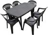 Progarden Sitzgruppe Gartenmöbel Sitzgruppe Balkonmöbel Terrasse Schwarz, (Set, 7-tlg, Tisch + 6 Stapelstühle), UV-Beständig, Robust, Wetterfest, Made in Italy, Hochwertig Bild 4