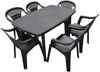 Progarden Sitzgruppe Gartenmöbel Sitzgruppe Balkonmöbel Terrasse Schwarz, (Set, 7-tlg, Tisch + 6 Stapelstühle), UV-Beständig, Robust, Wetterfest, Made in Italy, Hochwertig Bild 5