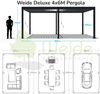 Weide E-Deluxe Plus | elektrische Pergola mit LED | Voll Aluminium | 4 x 6 M | motorisiertes Lamellendach weiß Bild 4