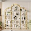 Weiße-Gold Regal 5-etagig, Bücherregal Modern 190cm, Stahlrohr Spanplatte,Wolkenform Deko,Stauraum Regal,einfach montierbar,Wohnzimmer Regal Bild 2