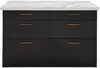 Vente-unique - ALEGRITA Küchenmöbel Holz, Platte SchwarzWeiß - B 104 cm x H 80 cm x L 126 cm Bild 2