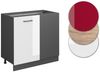 Eckunterschrank R-Line Weiß Hochglanz 86 cm ohne Arbeitsplatte Vicco Bild 3