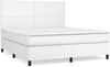 vidaXL Boxspringbett mit Matratze Weiß 180x200 cm Kunstleder 3142738 Bild 2