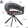 Merax Esszimmerstuhl(Set, 6 St), 6er Set, Samtstoff, Schminkstuhl, einfacher moderner Stuhl, ergonomischer Stuhl, verstellbares Fußdesign, klauenförmige Metallbeine, grau Bild 4
