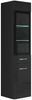 Badezimmer Schrank Rio 131 cm Hochglanz Schwarz Fronten – Regal Schrank Hochschrank Schrank Möbel Badschrank Bild 1