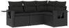 vidaXL 4-tlg. Garten-Sofagarnitur mit Kissen Schwarz Poly Rattan 3220104 Bild 2