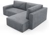 Ecksofa mit Schlaffunktion NATALIA XL in Stoff Tilia Grau Ottomane Rechts Bild 2