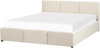 Bett mit Stauraum BOUSSE 160 x 200 cm Samtstoff Helles Beige Bild 5