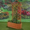 Spalier mit Blumenkasten Rankgitter Rosengitter Rankhilfe Rankkasten Rosen braun Bild 2