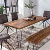 Esstisch BAGLI Massivholz Sheesham 200 x 80 x 76 cm Esszimmer-Tisch Küchentisch modern Landhaus-Stil Holztisch mit Metallbeinen dunkel-braun Natur-Produkt Massivholzmöbel Bild 2