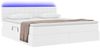 vidaXL Bett mit Stauraum und LED Reinweiß 160 x 200 cm Kunstleder 3371038 Bild 3