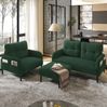 2-Sitzer-Sofa 120 x 75 x 79 cm mit Seitentasche – Cordsofa mit Metallfüßen in Smaragdgrün Bild 2
