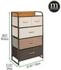 mDesign Kommode Schubladenschrank Aufbewahrung Metall Stoff Mehrfarbig Braun Bild 2