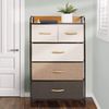 mDesign Kommode Schubladenschrank Aufbewahrung Metall Stoff Mehrfarbig Braun Bild 3