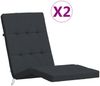vidaXL Liegestuhl-Auflagen 2 Stk. Schwarz Oxford-Gewebe 361991 Bild 2