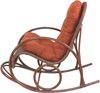 Schaukelstuhl aus Rattan handgefertigt, braun, Kissen terra Bild 2