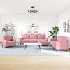 vidaXL 4-tlg. Sofagarnitur mit Kissen Rosa Samt 3278444 Bild 3