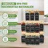 BBWL Pfefferstreuer Gewürzgläser Set eckig 120 ml mit Zubehör, 12er, 24er oder 36er Set, (36-tlg), luftdichte Gewürzdosen aus Glas mit Etiketten für Schubladen&Organizer Bild 2