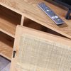 Casâme TV-Möbel mit 2 Türen, Rattangeflecht und 2 Ablagen - L120cm - Helles Holz Bild 5