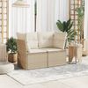 vidaXL Gartensofa mit Kissen 2-Sitzer Beige Poly Rattan 366075 Bild 3
