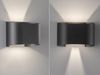 2er SET LED Updown Wandlampen Schwarz für Innen & Außen, Breite 18cm Bild 3