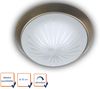 LED Deckenleuchte rund, Schliffglas satiniert, Dekorring Altmessing, Ø 35cm Bild 2