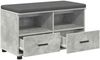 vidaXL Flurbank mit Kissen mit Schubladen Betongrau 80 x 38 x 46 cm 891459 Bild 5